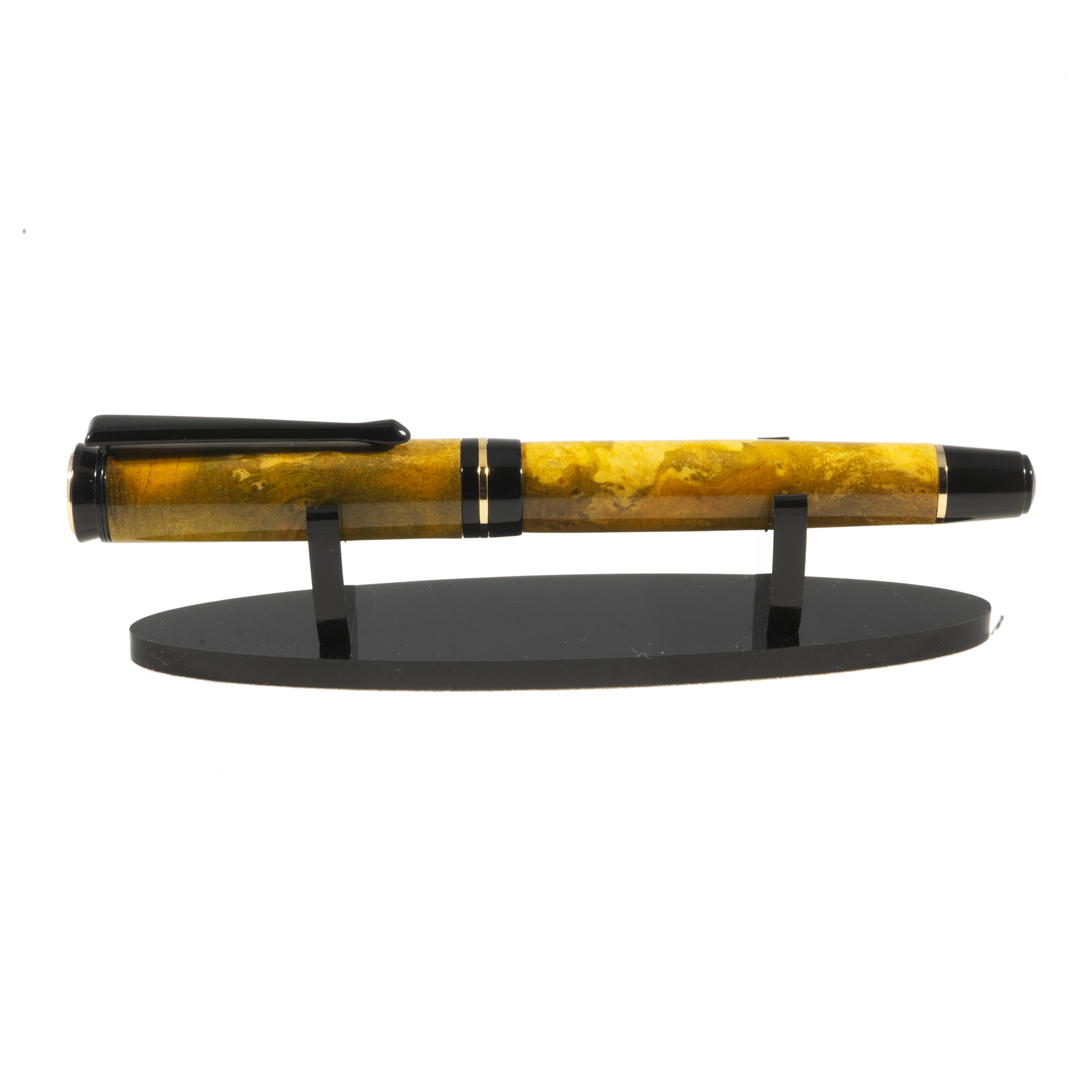 Aurum Rollerball handgemaakte luxe rollerball in Cheese Wood met Black Chrome mechanisme – Stylograph