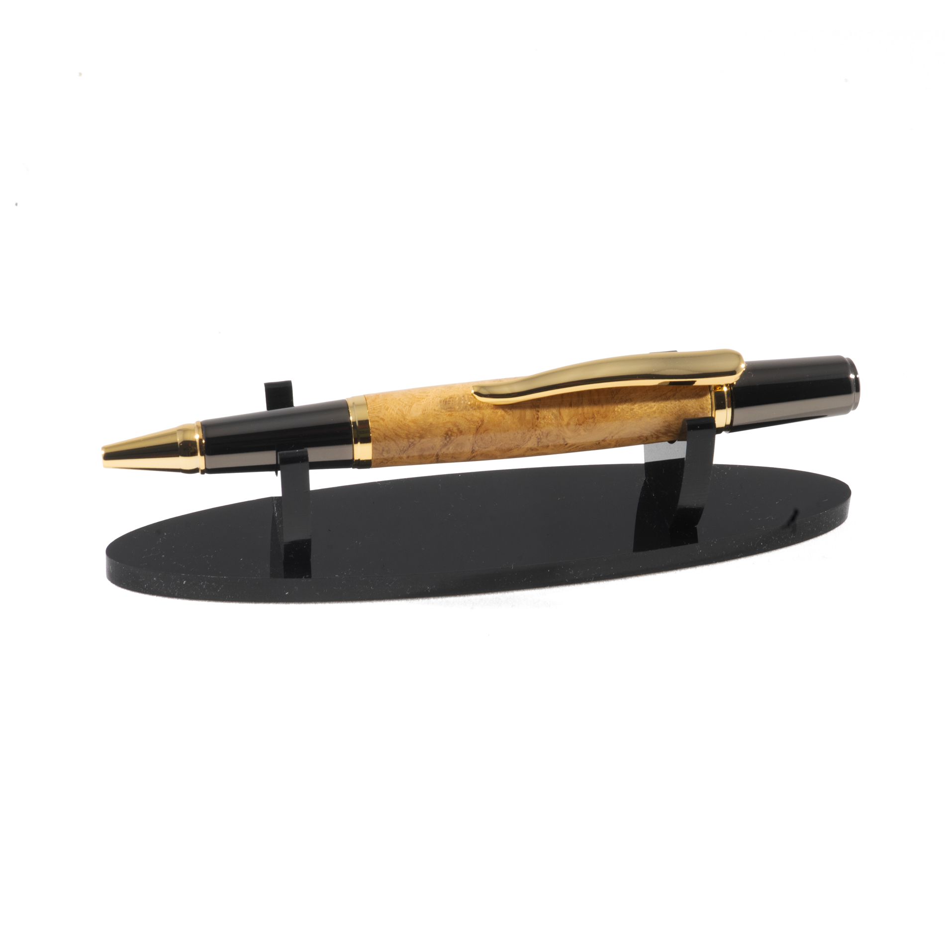 Vento handgemaakte balpen in Madrone Burl met 24K Gold Plated mechanisme – Stylograph