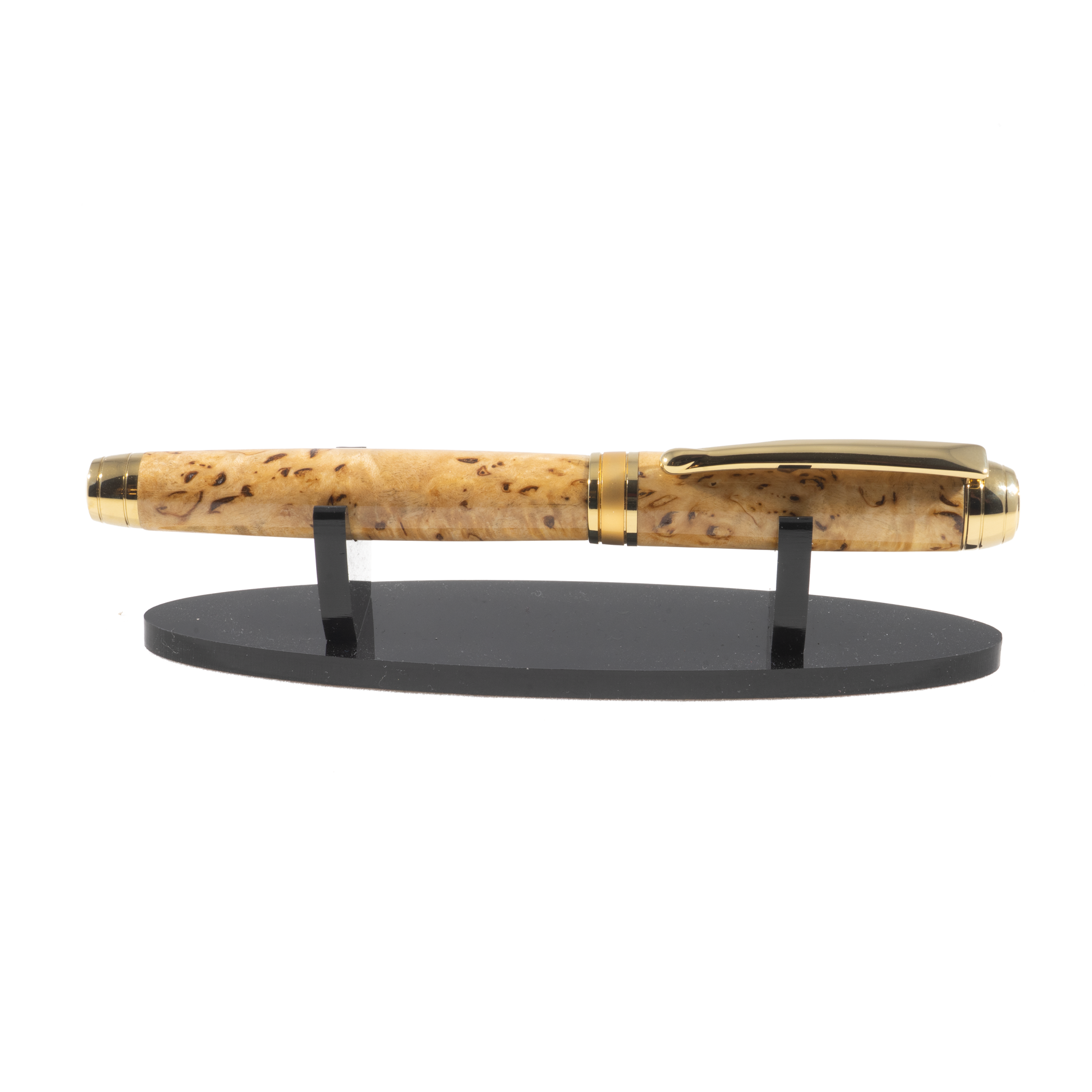 Maestro Rollerball handgemaakte luxe rollerball in Masur Berk met Titanium Gold afwerking – Stylograph